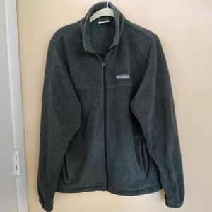 Columbia Gray Mens Fleece Zip Up Jacket Size S Outdoors Hiking Camping